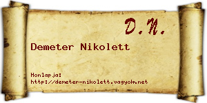 Demeter Nikolett névjegykártya