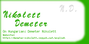 nikolett demeter business card